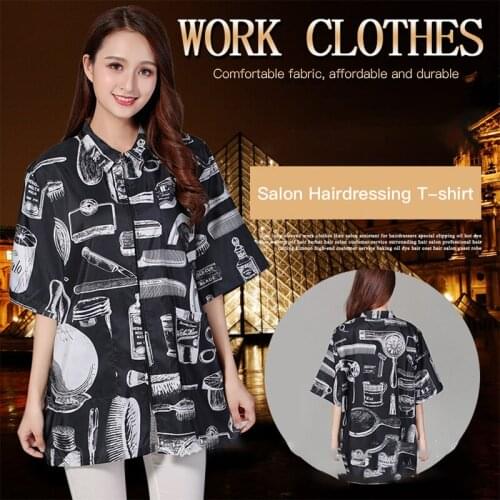 Barbershop Hairstylist Clothes Fashion Print Lapel Design Work Clothes Salon Hairdresser T-shirt Pet Overalls Apron