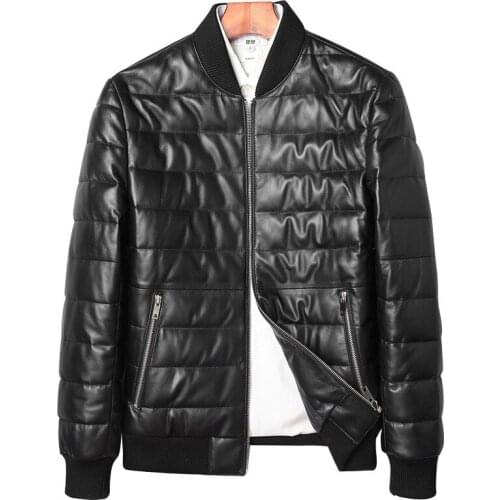 Mens Winter Sheepskin Coat Men Genuine Leather Jacket Warm Down Jackets veste cuir homme 71C1709 YY288