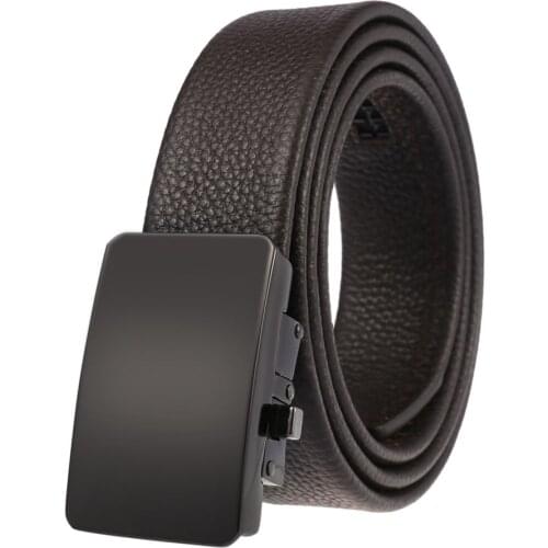 Male Waistband NEW Ratchet Dress Belt for Men Automatic Buckle Belt Length:110-125 Width:35mm