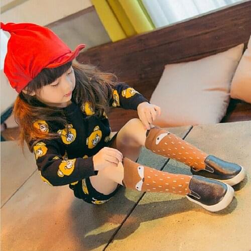 0-6Years Baby Girl Knee High Socks Cotton Socks Animal Design Cute Cartoon Fox Socks for Toddler Baby Autumn Spring Winter Sock