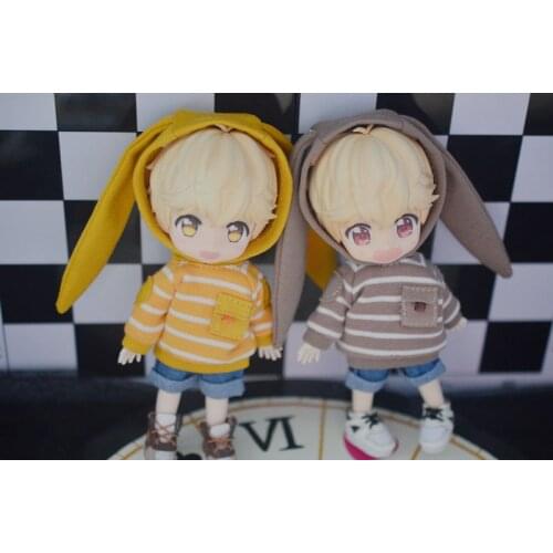 Ob11 baby clothes Big eared rabbit hood coat Molly sister head 1/12 BJD GSC plain body doll clothes doll accessories