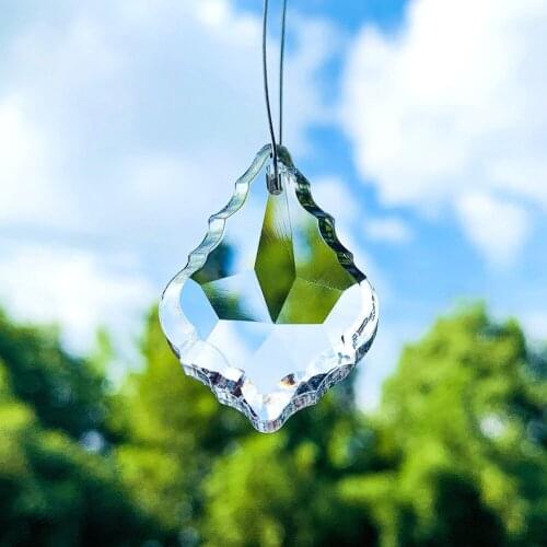 35/63/75MM Maple Leaf Suncatcher Crystal Prisms Clear Crystal Pendants for Chandelier Lighting Hanging Ornament Home Decor