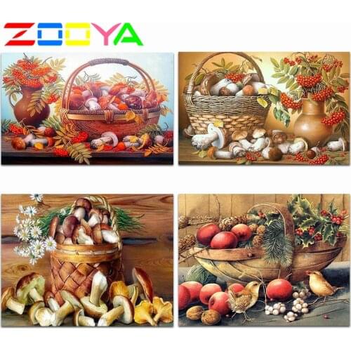 3D Full Diamond Painting Fruit Diamond Embroidery Painting Vegetables 5D Diamond Mosaic Mushroom Fruit Paintings Decor Er047