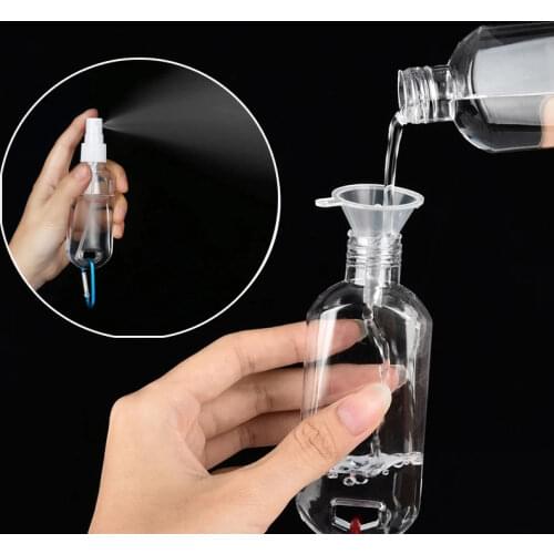 30ml/50ml Portable Spray Bottle Reusable Spray Bottle Holder Hook Keychain Hand Sanitizer Alcohol Travel Storage Supplies
