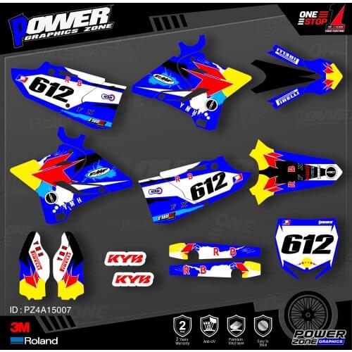 PowerZone Custom Team Graphics Backgrounds Decals 3M Stickers Kit For YAMAHA 2015 2016 2017 2018 2019 YZ125-250 007