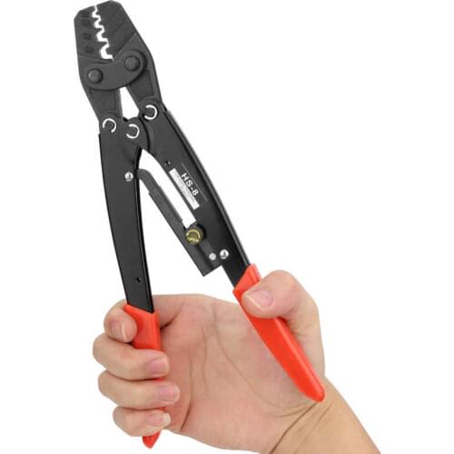 Wire Terminal Crimping Ratchet Pliers 17-8AWG Wire Gauge Crimper for Bare Terminal Electronic Multi-Tool Crimp