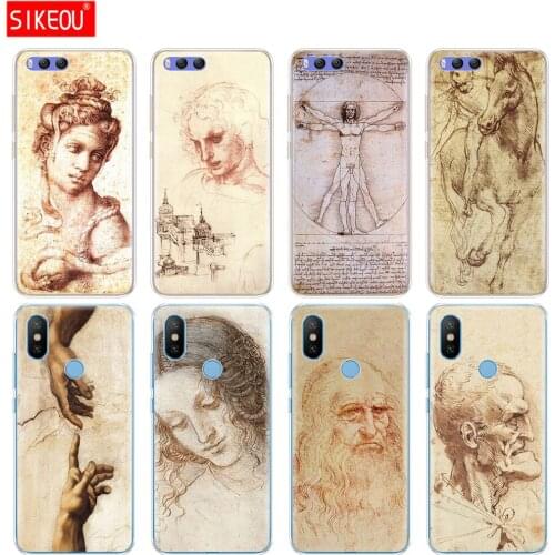 Silicone Cover Case For Xiaomi Mi 8 8SE A1 A2 5 5S 5X 6 Mi5 MI6 NOTE 3 MAX Mix 2 2S Italy leonardo da vinci art