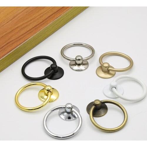 Drawer Ring Antique Copper Pull Hand Ring Drawer Black Ring Pull Hand Single Hole Pull Ring Cabinet Door Handle Thickening