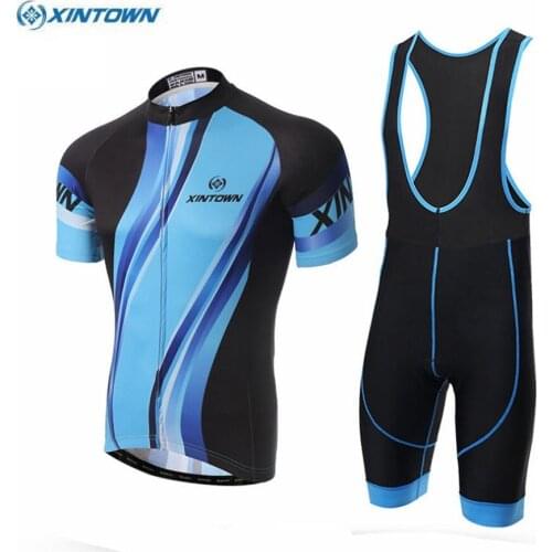 XINTOWN Men Cycling Jersey 2017 Summer cycling clothing Gel Pad Bib Short Set maillot ciclismo roupa ciclismo cycling set