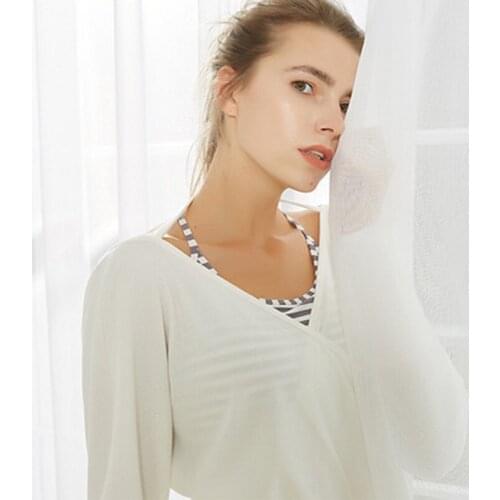 4 Color Women Ballet Tops Dance Costume Adult Long Sleeve Yoga Fitness Shirts Female Soft Gymnastics Leotard Coat