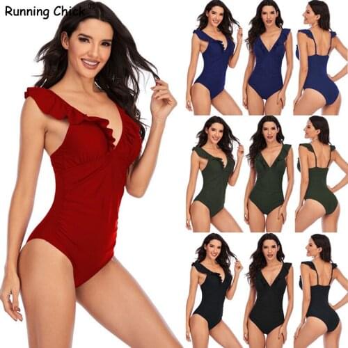 2021 new bikini multi color fringes cover belly show thin V-neck one-piece swimming suit for women