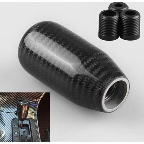 1pc Car Black Carbon Fiber Manual Transmission Gear Knob Ball Shifter For Auto SUV DIY Accessories Parts