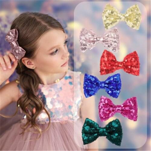 1pc GISLAN Glitter Bow Sequin Beading Bowknot Fashion Hair Bow Fashion Hair Accessories DIY Accessory
