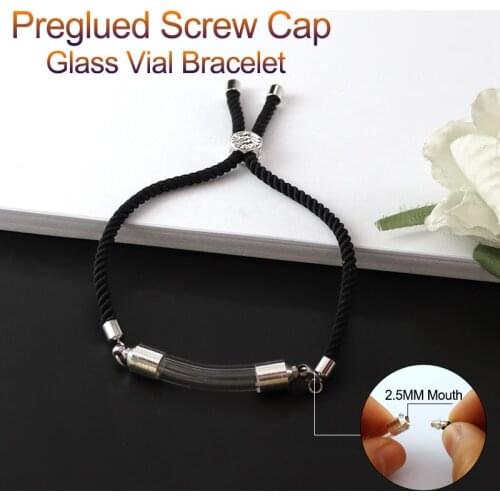 1PC Glass Tube Urn Bracelet With Black Cord Keepsake Urn Bracelet Memorial Jewelry for Ash Cremation Jewelry