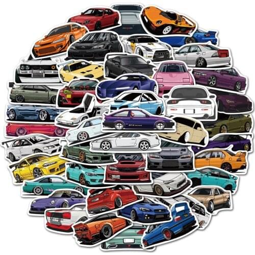 10/30/50/100 PCS Cartoon Racing Car Favorites Graffiti Stickers DIY Kids Classic Toy Bike Travel Luggage Guitar Waterproof PVC