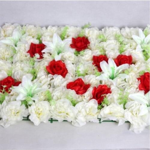 10PCS 40cm*60cm Artificial silk Pure white Dahlia rose Lily flower wall wedding decoration home decor party flowers wall