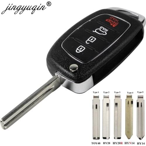 10pcs Shell Flip Remote Key Case Fob 4 Button For Hyundai Mistra Santa Fe Sonata Tucson Accent I30 I40 IX45 TOY40/TOY20R/HYN14