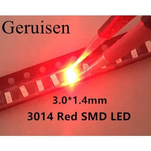 100pcs SMD 0402 0603 0805 2835 3528 1206 5050 5730 3014 4014 Diodo RED light emitting diode SMD super bright LED 3V Red