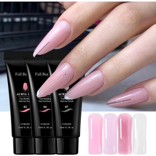 15ml Poly UV Gel for Manicure Pink Purple Clear UV Fast Builder Gel for Extension Acrylic Prolong Nail Gel Varnish GL1809-4
