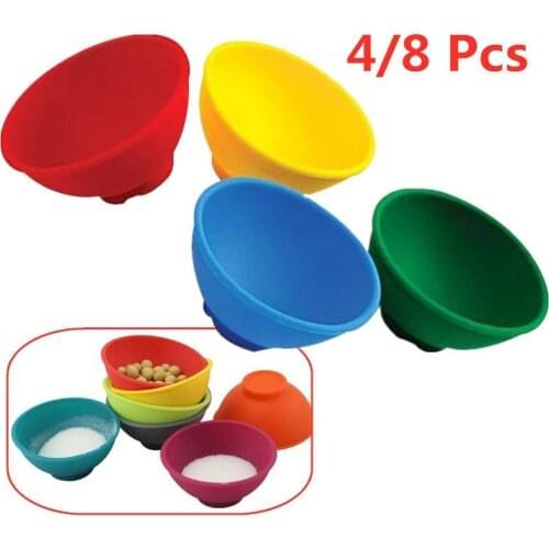 4/8pcs Baby Feeding Bowl Baby Feeding Dish Rice Silicone Mini Seasoning Bowl Drop Resistance Bowls Kitchen Supplies For Kids