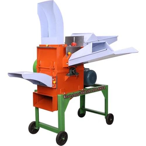 5-Cutter Head 220V 4.8KW Wet And Dry Hay Chaff Cutter Forage Crop Crusher Feed Processing Crop Straw Rubbing Filament Machine