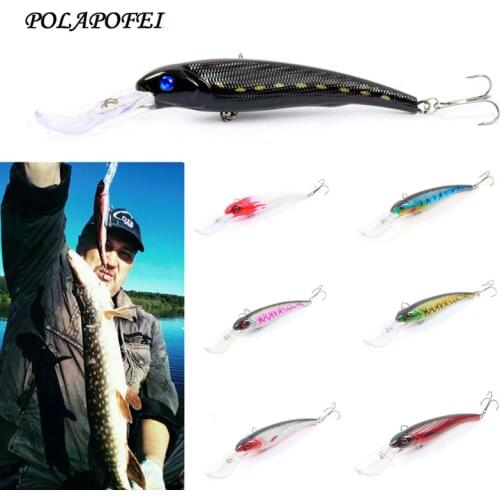 7pcs Big Fishing Lure Sea Pike Wobbler Black Minnow 16cm 28g Artificial Bait Fishing Fish Accessories Tackle Tools Kosadaka E236