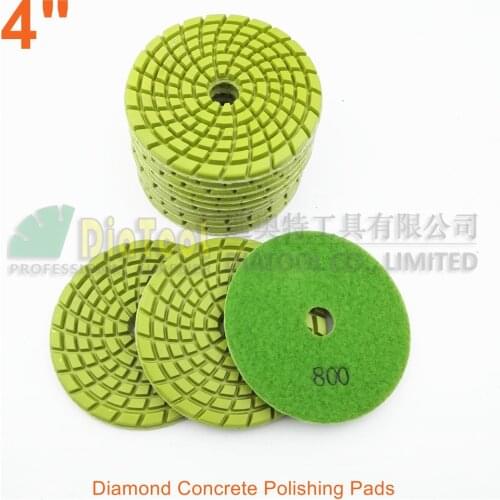 DIATOOL 12pcs 4inch Diamond resin bond concrete polishing pads #800 Floor Renew Sanding disc