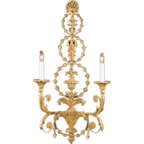 American country wall lamp wooden art living room aisle lamp retro nostalgic wall lamp villa luxury double head candle wall lamp