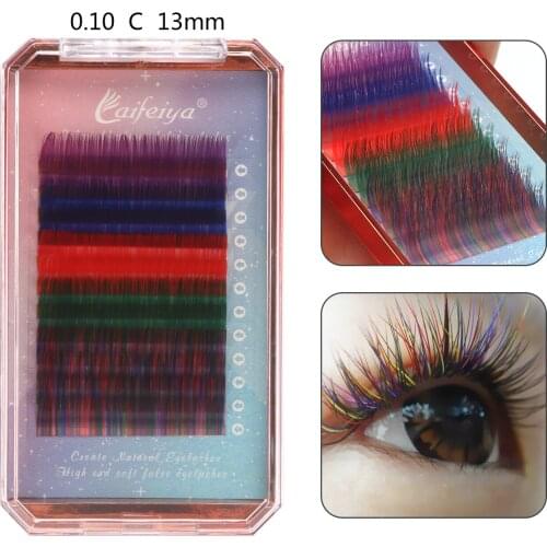 Anmas rucci Y style 0.07mm 8-12mm false lashes blue+green+purple+red eyelash individual colored lashes Faux eyelash extensions