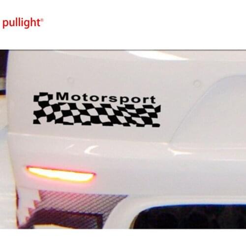 Car Racing flags Motorsport Fender Decals Vinyl Trunk Sticker