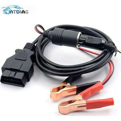 OBD II Vehicle ECU Emergency 12V Power Supply Cable Memory Saver with Alligator Clip EC5 Converter for Vehicle Car Auto Cable