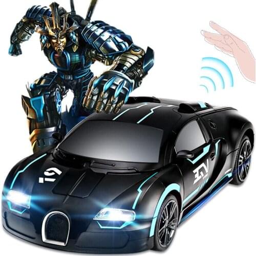 Large 32Cm Remote Control Car Blue Black Deformation Car Wireless Charging Racing Toy Car Boy