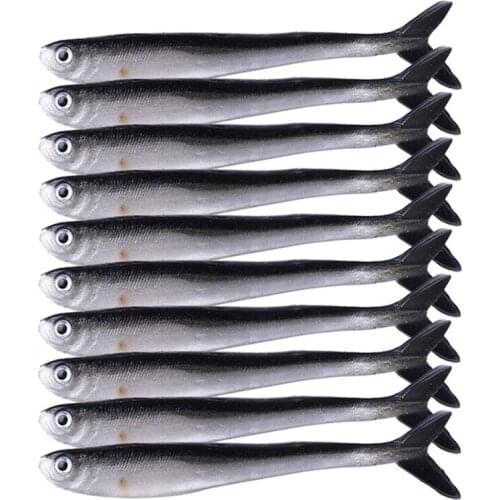 Black and White Bionic Small Fish Silicone Soft Fishing Lure Soft Lure Artificial Bait Loach Fake Bait 8cm 2G Fish Lures