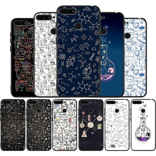Chemistry scribbles black Silicone Phone Case For Huawei honor 30 20 Pro 8 8X 9 10 20 Lite Mate 10 20 30 Lite Pro cover