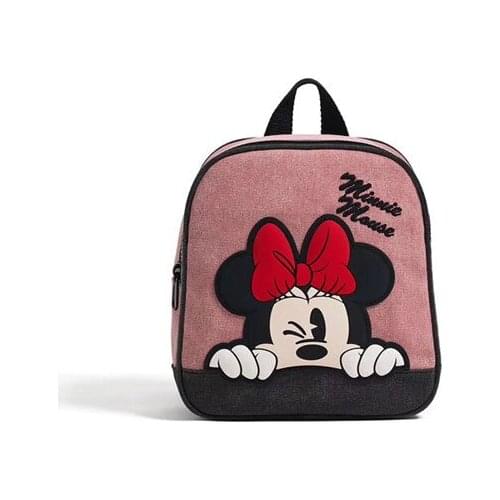 Disney new childrens backpack girl cartoon Minnie mouse bag kindergarten small school bag book bag canvas backpack