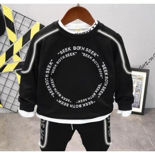 Fashion Kids Long sleeve T-Shirt New Autumn Boys Sweater Cotton T-Shirt reflective stripe Design Children Sports Casual clothing