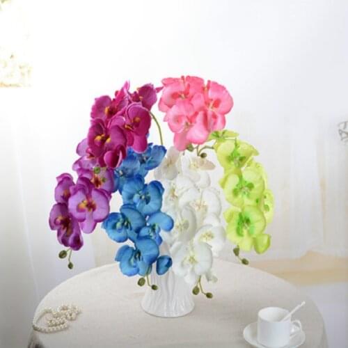 Artificial Silk White Orchid Flowers High Quality Butterfly Orchid Fake Flower for Wedding Party Home Festival Decoration