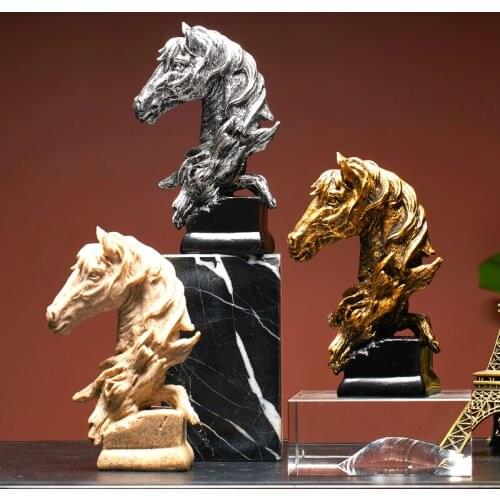 Chinese Style Retro Resin Horse Sculpture Modern Home Decoration Accessories Statue Art Miniature Statue Home Office Desk Decor