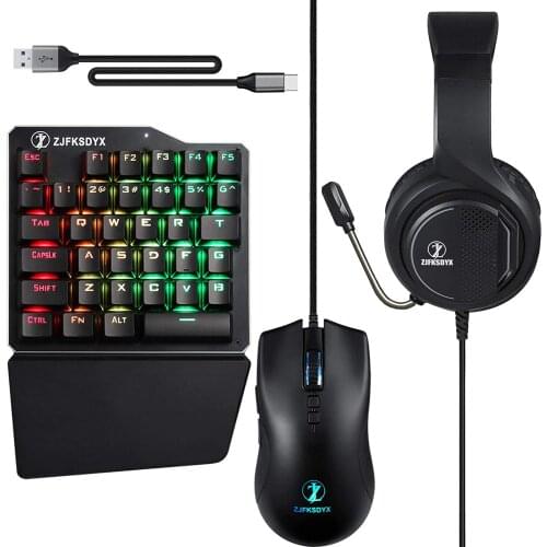 ZJFKSDYX C91 MAX-Pro Keyboard with Mouse and Headset - for PS4 Xbox Nintendo Switch