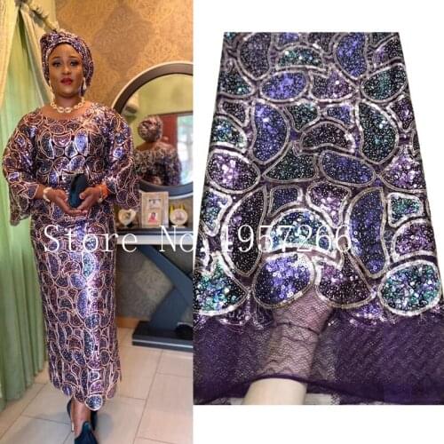Sequins Lace Fabric For Women Wedding Dress African Lace Fabrics With Sequins French Tulle Mesh Lace Bridal Materials J34981
