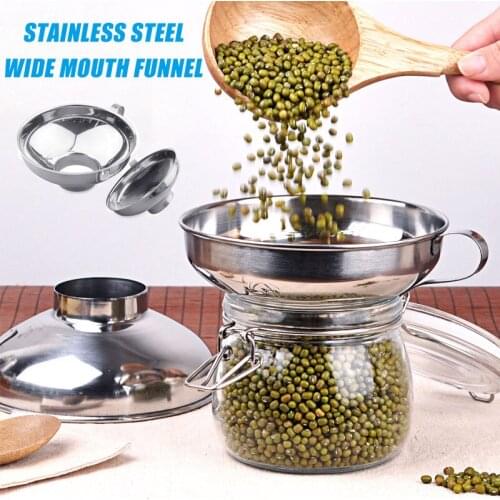 Kitchen Stainless Steel Wide Mouth Funnel for Beans Jam Food Powder Kitchen Gadgets