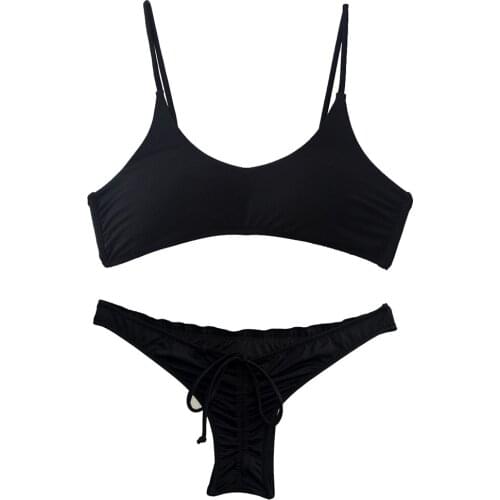 Summer Bathing Suits Woman Bikini Swimwear Swim Swimsuit Biquinis Brasileiro Bathing Micro Secret Black Cheeky bottom 2020