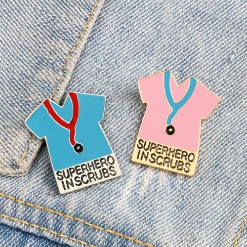 Cute Doctors Nurses Clothing Enamel Pins Cartoon Stethoscope Brooch Custom Badges For Men Women Save Life Coat Bag Shirt Jewelry