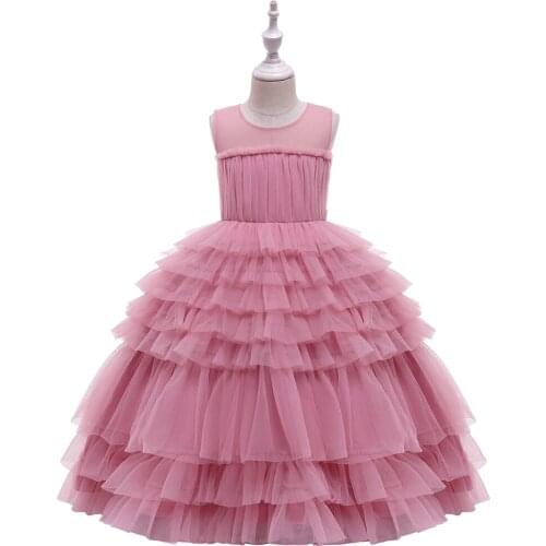 Layered Tutu Princess Children Birthday Party Prom Long Wedding Bridesmaid Evening Infant Summer Dress Kid Vestido Girls Clothes
