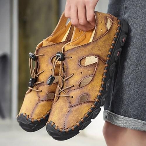 2021 New Sandals Shoes Men Hollow Design Mountain Sports Mens Slippers Outdoor Water Shoes Light Summer Shoes Lazy