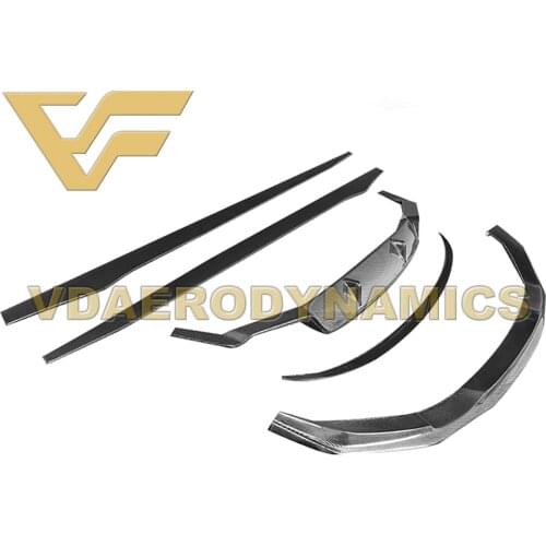 Suitable For 19-21 BMW G32 6GT 640i VAD Carbon Fiber Full Lip Body Kit - Front Lip and Rear Diffuser Side Skirts