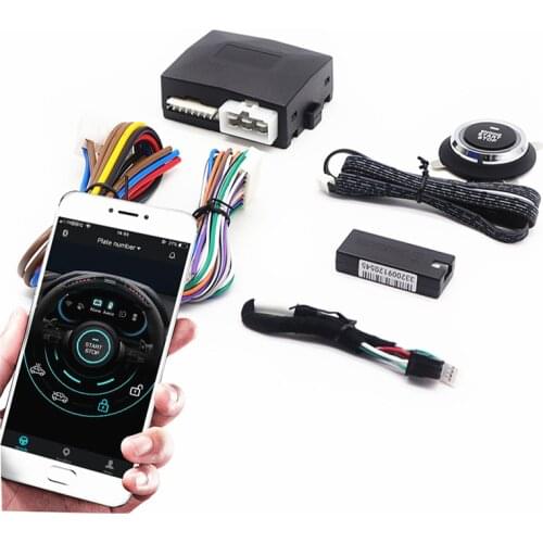Ranged Smartphone Remote Control Car One-Key Engine Start Stop Button Bluetooth Smart Start System App Auto Central Locking Kit