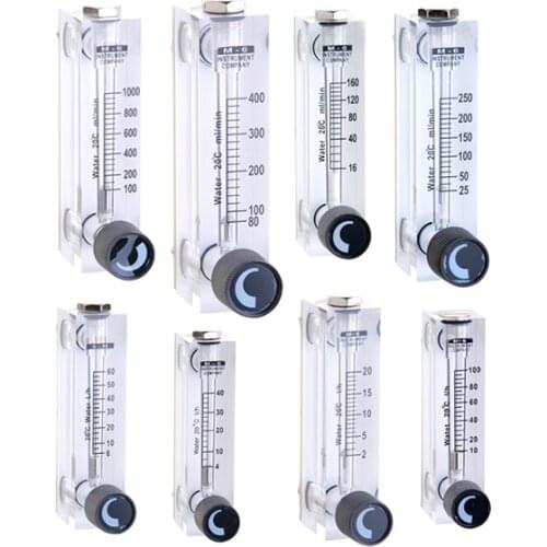 PMMA Liquid Flowmeter Water Flow Meter 1/4" BSP Female Square Panel Type Rotameter LZT-6T 16-160ml/min 80-400ml/min 10-100LPH
