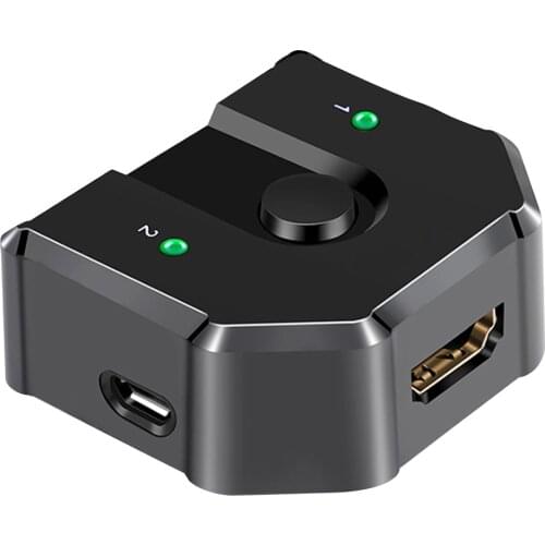 2 In 1 Out Selector Switch Video Distributor Splitter Plug And Play Full HD Office Stable 3D 4K ABS Bi-directional Sharing