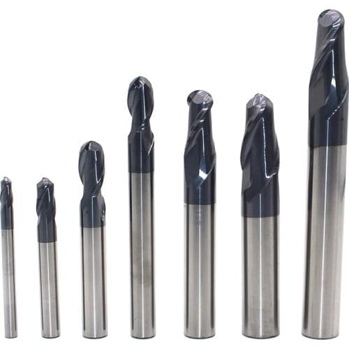 Ball Nose End Mills 2 Blade HRC45 Diameter 1MM-12MM Standard Carbide Endmill Tungsten Steel CNC Cutting Tool Milling End Mill